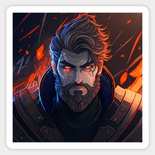 Valheim Fire Storm Viking Portrait Sticker